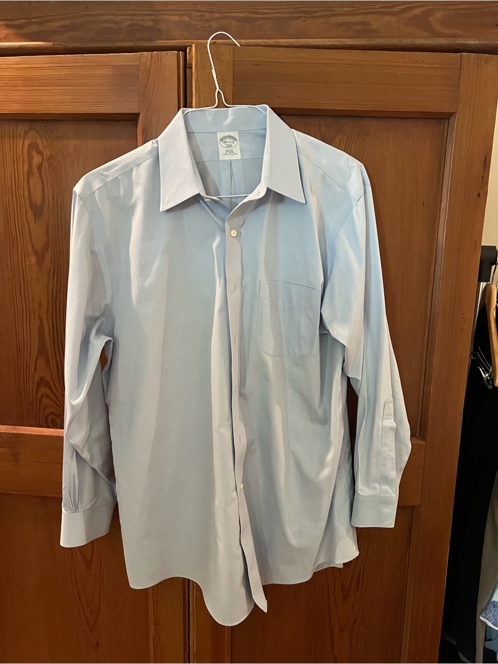 Brooks Brothers Light Blue Men's Dress Shirt with Chest Pocket